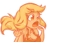 Size: 1280x720 | Tagged: safe, artist:buffalo-brony, applejack, human, g4, clothes, female, humanized, open mouth, simple background, solo, tank top, transparent background