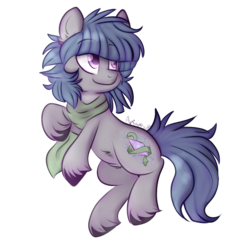 Size: 872x900 | Tagged: safe, artist:aniowo, oc, oc only, oc:rimfrost, clothes, scarf, simple background, solo, transparent background, unshorn fetlocks