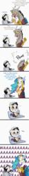 Size: 1024x6032 | Tagged: safe, artist:hikariviny, discord, oc, oc:chaotic, hybrid, g4, comic, crying, discord's celestia face, high res, implied dislestia, implied shipping, implied straight, interspecies offspring, offspring, parent:discord, parent:princess celestia, parents:dislestia, sweat