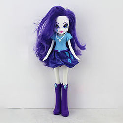 Size: 300x300 | Tagged: safe, rarity, equestria girls, g4, boots, clothes, doll, female, jewelry, looking at you, necklace, pony ears, skirt, solo, toy
