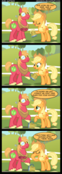 Size: 1009x2805 | Tagged: dead source, safe, artist:veggie55, applejack, big macintosh, earth pony, pony, g4, brother and sister, cider, comic, crying, drink, facehoof, female, goggles, hoof hold, male, siblings