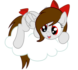 Size: 3500x3153 | Tagged: safe, artist:rsa.fim, oc, oc only, oc:whisper hope, pegasus, pony, bow, cloud, female, high res, mexican, on a cloud, red eyes, ribbon, simple background, solo, tail bow, tail wrap, transparent background, unitárium, vector