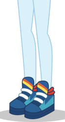 Size: 3739x7043 | Tagged: dead source, safe, artist:teentitansfan201, edit, vector edit, rainbow dash, equestria girls, g4, absurd resolution, clothes, cropped, female, leg focus, legs, pictures of legs, shoes, simple background, sneakers, solo, transparent background, vector