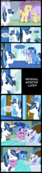 Size: 1172x4827 | Tagged: dead source, safe, artist:veggie55, night light, noi, shining armor, twilight sparkle, twilight velvet, oc, pegasus, pony, unicorn, comic:my baby sister, g4, baby, baby pony, babylight sparkle, bed, blanket, comic, female, filly, high res, implied pregnancy, pillow