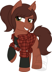 Size: 510x700 | Tagged: safe, artist:tambelon, pony, unicorn, crossover, ellie, female, filly, ponified, solo, the last of us, video game, watermark