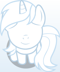 Size: 1061x1261 | Tagged: safe, artist:badumsquish, derpibooru exclusive, part of a set, oc, oc only, oc:post anonymously, pony, unicorn, derpibooru, badumsquish's kitties, bashful, derpibooru ponified, eyeless pony, female, looking at you, looking up, looking up at you, meta, no eyes, ponified, sitting, smiling, solo