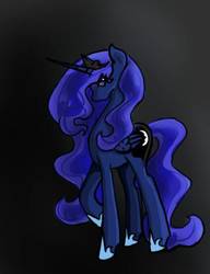 Size: 423x550 | Tagged: safe, artist:cupcakeseclipsed, princess luna, alicorn, pony, g4, female, looking at you, raised hoof, simple background, solo