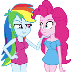 Size: 782x786 | Tagged: safe, artist:ktd1993, pinkie pie, rainbow dash, equestria girls, g4, 1000 hours in ms paint, female, lesbian, ms paint, ship:pinkiedash, shipping