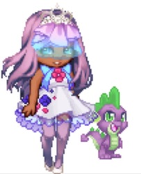 Size: 524x644 | Tagged: safe, rarity, spike, human, g4, bride, clothes, dress, gaia online, humanized