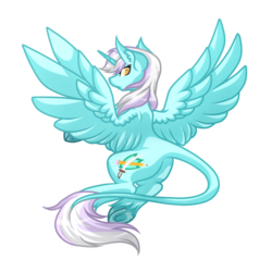 Size: 5000x5000 | Tagged: safe, artist:amazing-artsong, oc, oc only, oc:windblade, alicorn, pony, absurd resolution, alicorn oc, colored pupils, female, long tail, looking back, mare, simple background, solo, spread wings, transparent background