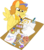 Size: 547x624 | Tagged: safe, artist:tambelon, oc, oc only, oc:deep dish, oc:hoof work, oc:mustard mark, earth pony, pegasus, pony, unicorn, bandaid, bandaid on nose, convention, dishoof, female, hat, male, mare, paintbrush, painting, solo, stallion, watermark