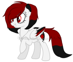 Size: 990x842 | Tagged: safe, artist:ipandacakes, oc, oc only, oc:blood moon, pegasus, pony, base used, colored wings, female, mare, multicolored wings, raised hoof, simple background, smiling, solo, transparent background