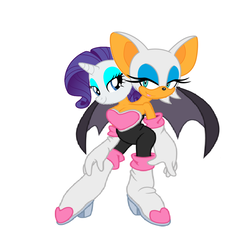 Size: 792x840 | Tagged: safe, rarity, g4, conjoined, crossover, fusion, rouge the bat, sonic the hedgehog (series), we have become one