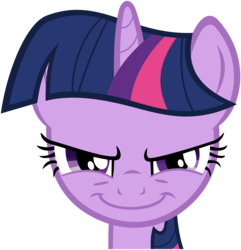 Size: 5490x5700 | Tagged: safe, artist:flutterguy317, part of a set, twilight sparkle, g4, .svg available, absurd resolution, close-up, evil smile, female, grin, looking at you, mare, simple background, smiling, solo, transparent background, vector
