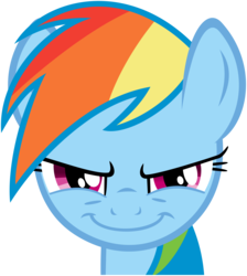 Size: 4258x4758 | Tagged: safe, artist:flutterguy317, part of a set, rainbow dash, g4, .svg available, absurd resolution, close-up, evil smile, female, grin, simple background, smiling, solo, transparent background, vector