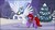 Size: 1280x719 | Tagged: safe, artist:arctic-sekai, oc, oc only, oc:arctic, oc:takun, alicorn, earth pony, pony, alicorn oc, christmas, christmas tree, christmas wreath, day, earth pony oc, female, flying, glasses, holiday, looking at each other, mare, snow, tree, winter