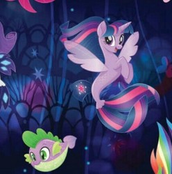 Size: 427x431 | Tagged: safe, rarity, spike, twilight sparkle, alicorn, pony, puffer fish, seapony (g4), unicorn, g4, my little pony: the movie, official, bubble, dorsal fin, female, fin, fin wings, horn, looking at you, mare, ocean, open mouth, open smile, purple eyes, scales, seaponified, seapony rarity, seapony twilight, seaquestria, smiling, smiling at you, species swap, spike the pufferfish, spread wings, tail, twilight sparkle (alicorn), underwater, water, wings