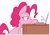 Size: 1979x1381 | Tagged: safe, artist:akainu_pony, pinkie pie, earth pony, pony, g4, :<, annoyed, bendy straw, computer, computer mouse, cup, cute, desk, diapinkes, drinking straw, female, frown, glare, laptop computer, leaning, mare, simple background, sitting, solo, table, unamused, white background