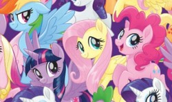 Size: 559x332 | Tagged: safe, screencap, fluttershy, pinkie pie, princess cadance, rainbow dash, rarity, spike, twilight sparkle, alicorn, earth pony, pegasus, pony, unicorn, g4, my little pony: the movie, cropped, horn, looking at you, needs more jpeg, smiling, twilight sparkle (alicorn), wings