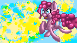 Size: 1920x1080 | Tagged: safe, artist:clayman778, pinkie pie, earth pony, pony, g4, female, open mouth, raised hoof, solo