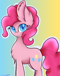 Size: 1024x1286 | Tagged: safe, artist:flutterwishs143, pinkie pie, earth pony, pony, g4, chest fluff, female, gradient background, looking at you, solo