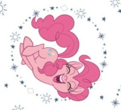 Size: 360x395 | Tagged: safe, screencap, pinkie pie, earth pony, pony, g4, my little pony: the movie, cropped, eyes closed, fabric, female, mare, smiling, solo