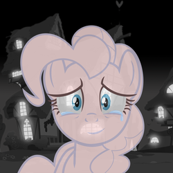 Size: 894x894 | Tagged: safe, artist:groaninggreyagony, pinkie pie, ghost, pony, g4, crying, female, smiling, solo