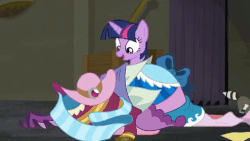 Size: 480x270 | Tagged: safe, screencap, twilight sparkle, alicorn, pony, raccoon, g4, the saddle row review, clothes, dress, fabulous, female, gif, happy, mare, non-animated gif, smiling, solo, this will end in fashion, twilight sparkle (alicorn)