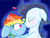 Size: 1024x771 | Tagged: safe, artist:dashiecloud, rainbow dash, soarin', pegasus, pony, g4, duo, female, heart, kissing, male, ship:soarindash, shipping, straight