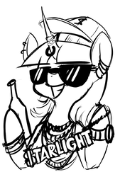 Size: 1181x1748 | Tagged: safe, artist:underpable, starlight glimmer, g4, black and white, grayscale, monochrome, swag