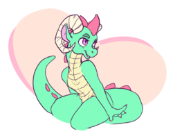 Size: 666x523 | Tagged: safe, artist:purple-blep, oc, oc only, oc:tonic, dragon, fanfic:tonic the dragon, heart, sitting, smiling, solo