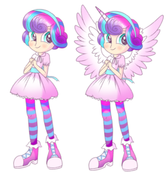 Size: 1454x1501 | Tagged: safe, artist:mlpchannelire02, princess flurry heart, human, g4, cute, female, flurrybetes, horn, horned humanization, humanized, older, smiling, solo, winged humanization, wings