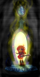 Size: 619x1189 | Tagged: safe, artist:whatthehell!?, sunset shimmer, equestria girls, g4, doll, equestria girls minis, guitar, irl, magic mirror, photo, toy