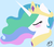 Size: 7000x6000 | Tagged: safe, artist:midnightgamer175, princess celestia, alicorn, pony, g4, absurd resolution, blushing, crown, eyes closed, female, jewelry, mare, peytral, regalia, simple background, solo