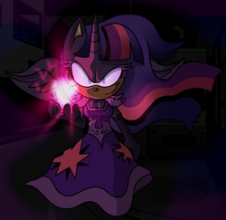 Size: 4913x4767 | Tagged: dead source, safe, artist:atomiclance, twilight sparkle, alicorn, anthro, g4, absurd resolution, crossover, nightmare twilight, nightmarified, sonic the hedgehog (series), sonicified, twilight sparkle (alicorn)