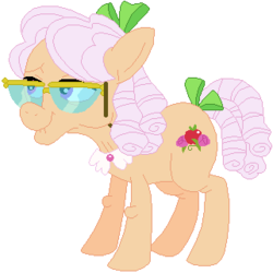 Size: 321x321 | Tagged: safe, artist:ra1nb0wk1tty, artist:selenaede, apple rose, earth pony, pony, g4, cutie mark, female, glasses, hooves, mare, simple background, solo, white background
