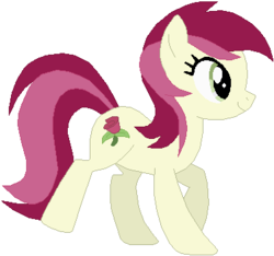 Size: 376x352 | Tagged: safe, artist:ra1nb0wk1tty, artist:selenaede, roseluck, earth pony, pony, g4, female, mare, show accurate, simple background, solo, walking, white background