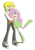 Size: 752x1063 | Tagged: safe, artist:jucamovi1992, fluttershy, oc, oc:speed wave, equestria girls, g4, boots, clothes, cute, high heel boots, hug, jacket, pants, raised leg, scared, shoes, simple background, skirt, sneakers, socks, tank top, transparent background