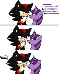 Size: 2851x3520 | Tagged: safe, artist:soul-yagami64, twilight sparkle, g4, comic, crossover, high res, male, misspelling, shadow the hedgehog, sonic the hedgehog, sonic the hedgehog (series)