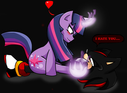 Size: 2432x1788 | Tagged: safe, artist:soul-yagami64, twilight sparkle, g4, commission, crossover, male, shadow the hedgehog, sonic the hedgehog, sonic the hedgehog (series)