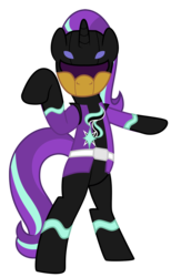 Size: 1555x2526 | Tagged: safe, artist:mlp-silver-quill, starlight glimmer, pony, g4, bipedal, clothes, crossover, doubutsu sentai zyuohger, female, simple background, solo, super sentai, transparent background, zyuoh the world