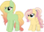 Size: 608x435 | Tagged: safe, artist:tambelon, oc, oc only, earth pony, pegasus, pony, female, filly, offspring, parent:tree hugger, parent:zephyr breeze, parents:zephyrhugger, simple background, transparent background, watermark