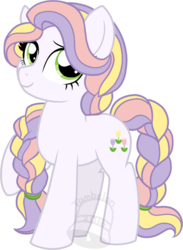Size: 511x700 | Tagged: safe, artist:tambelon, oc, oc only, oc:spring showers, earth pony, pony, female, mare, solo, watermark