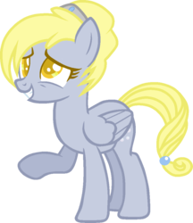Size: 845x980 | Tagged: safe, artist:otakuchicky1, derpy hooves, pony, g4, alternate hairstyle, colored pupils, female, raised hoof, simple background, solo, transparent background