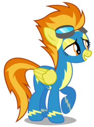 Size: 2219x3000 | Tagged: safe, artist:brony-works, spitfire, pegasus, pony, g4, clothes, female, goggles, high res, raised hoof, show accurate, simple background, solo, transparent background, uniform, vector, wonderbolts uniform