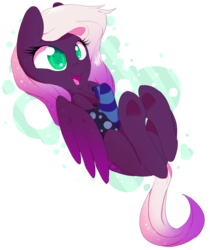 Size: 818x976 | Tagged: safe, artist:sorasku, oc, oc only, pegasus, pony, clothes, colored pupils, cute, female, mare, on back, simple background, socks, solo, striped socks, transparent background, underhoof