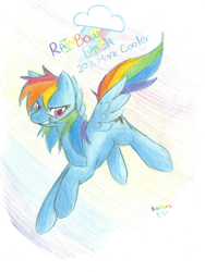 Size: 1956x2604 | Tagged: safe, artist:banami-luv, rainbow dash, g4, 20% cooler, female, solo, traditional art