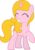 Size: 900x1294 | Tagged: safe, artist:pegasski, oc, oc only, oc:amber charms, pony, unicorn, g4, eyes closed, female, mare, raised hoof, simple background, smiling, solo, transparent background