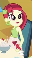 Size: 113x200 | Tagged: safe, screencap, rose heart, equestria girls, g4, my little pony equestria girls, bracelet, ear piercing, earring, female, food, heart, helping twilight win the crown, jewelry, piercing, rice, solo