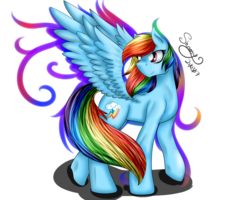 Size: 1280x1024 | Tagged: safe, artist:shamy-crist, rainbow dash, pony, g4, female, looking back, simple background, solo, spread wings, transparent background, walking